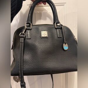 Dooney & Bourke Pebbled Leather Black Crossbody Satchel